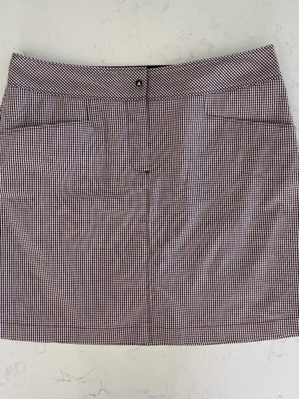 Annika Cutter & Buck Check Cotton Poly Golf Pickleball Skirt/Skort Blk Wht Sz 6